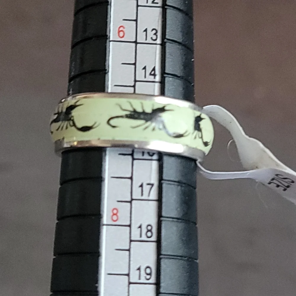 Silver Scorpion  Ring Glow In The Dark